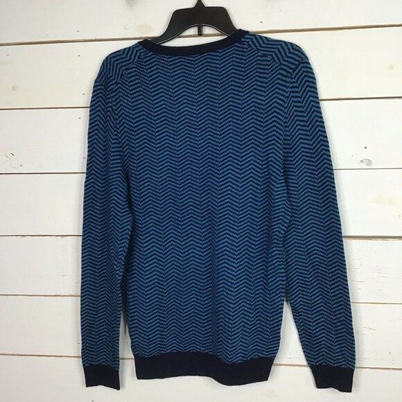 New Tasso Elba Pullover Sweater Merino Wool Blend Peacock Teal Blue Men's XXL - Picture 2 of 6